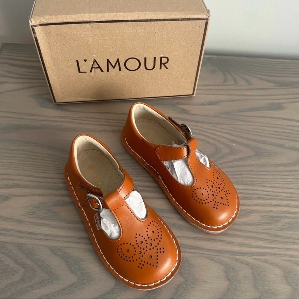 L'AMOUR GIRLS OLLIE T-STRAP LEATHER MARY JANE